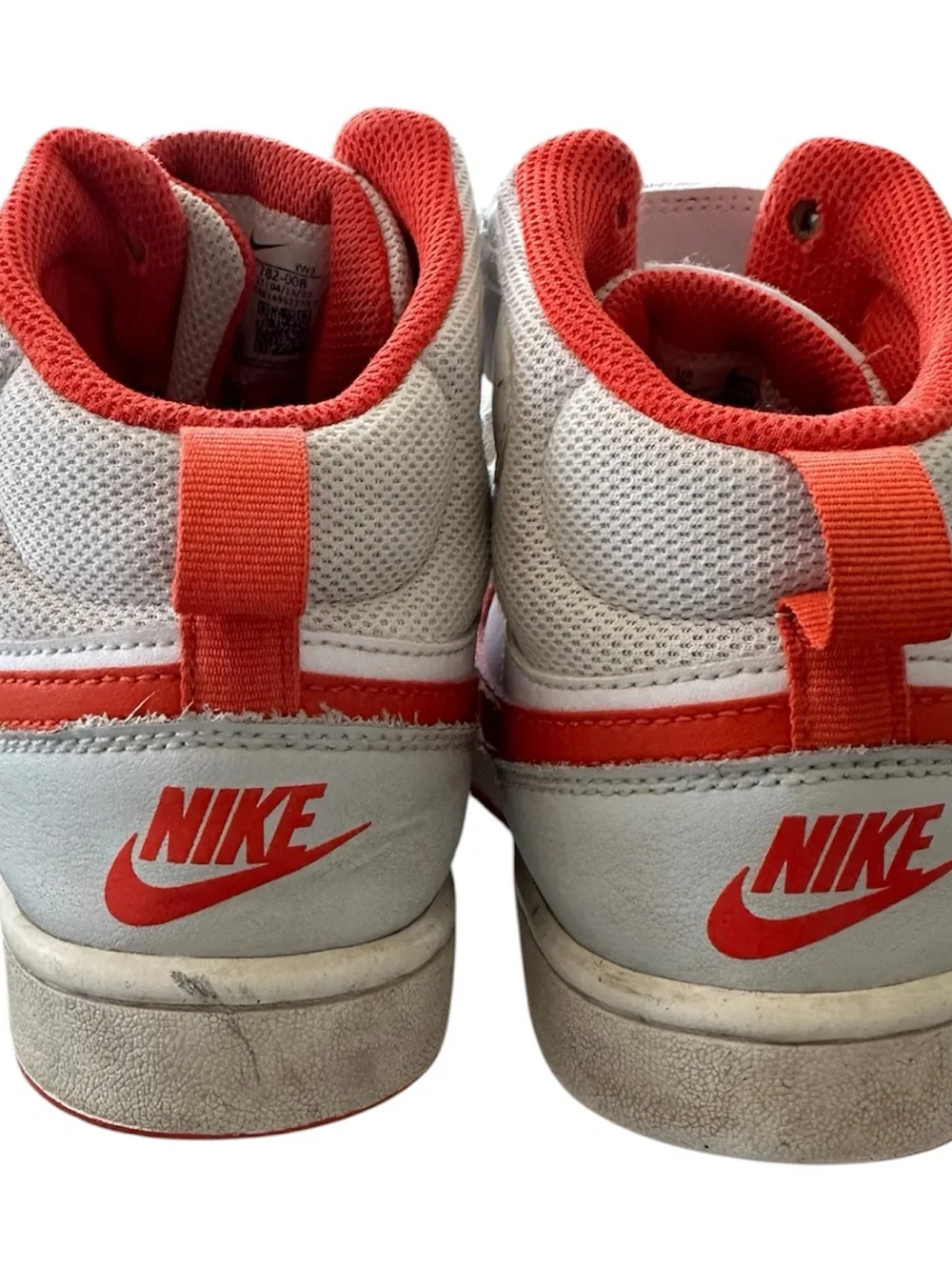 Nike Orange & White Court Borough Mid 2 Size 5Y